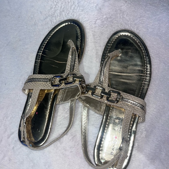 Bandolino Metallic Silver Women's Sandals - Picture 1 of 4